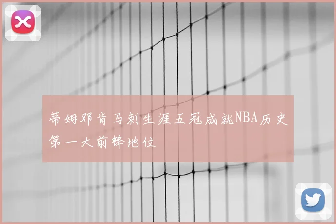 蒂姆邓肯马刺生涯五冠成就NBA历史第一大前锋地位